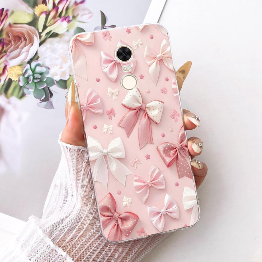 For Xiaomi Redmi 5 Plus Redmi5 Phone Case Luxury Flower Butterfly Cartoon Bow Pattern Back Cover Soft TPU Silicone Bumper