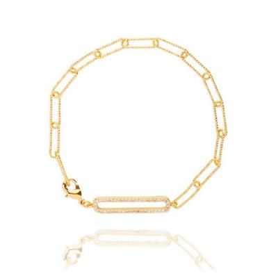 AUGUST ALICE Kubische Lochung Ovales Kettengliederarmband _ Gold