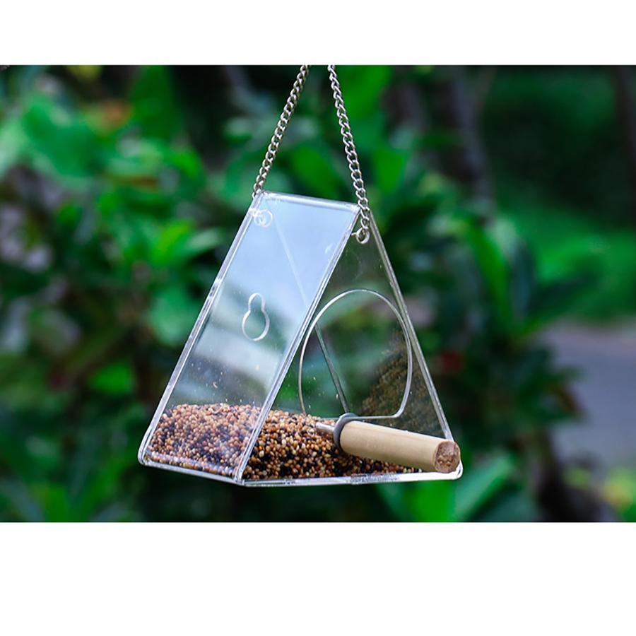 Outdoor Bird Feeder for Balconies, Houses, Trees, Portable Acrylic Transparent Wild Bird Feeder with Suction Cup
