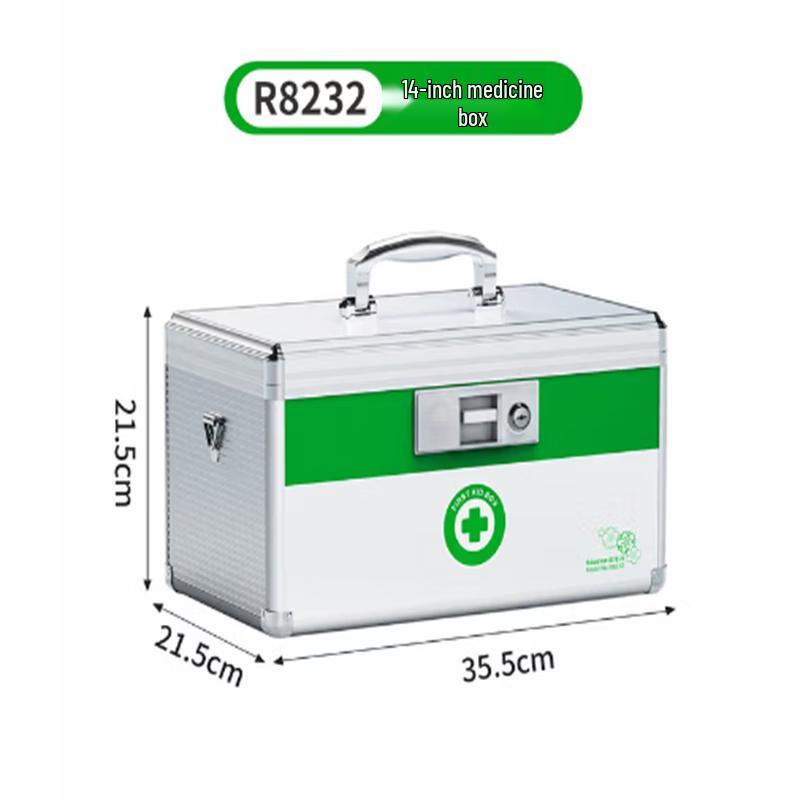 Glosen Aluminum Alloy Medical First Aid Kit with Lock 14 inch