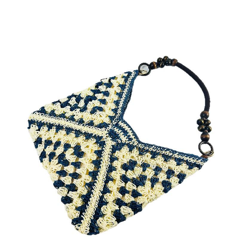 Versatile Holiday Woven Straw Bag - Women's Crochet Shoulder & Beach Tote