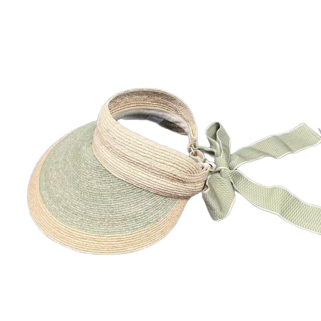 High Quality Light Luxury Summer Big Edge Sun Protection Empty Top Raffia Cap Breathable Cycling Hat Women's Straw Hat