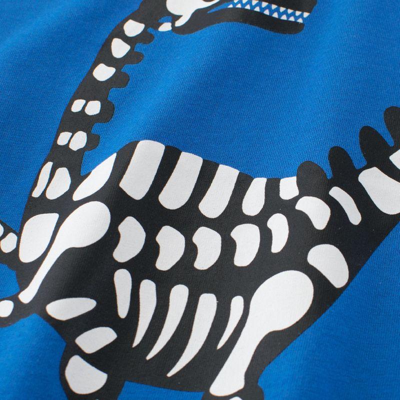 27Kids Kidsren's Clothing Kidsren's Summer Short-Sleeved T-Shirt Tops Boys' Dinosaur Print Bottoming Shirt Baby Pure Cotton Clothes