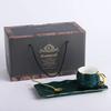 Set de ceașcă ceramică, set de farfurii, ceașcă de cafea verde Nordic, tavă dreptunghiulară, lingură mică, cutie cadou, casă, bar, decorare, ceașcă de ceai