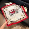 71Cm silk scarf square scarf high sense Korean fashion versatile professional simulation silk small scarf retro printed silk scarf women