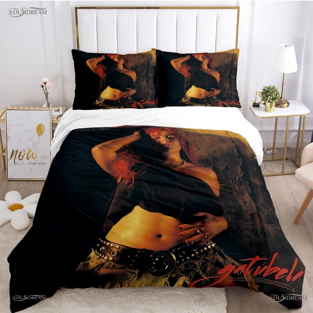 Comforter Casal Karol G Sexy Singer All Season Comforter Bedding Set Soft And S Single/Double/Queen/King