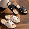 Order Two Size Up Slippers for Women Fish Mouth High Heel Wedge Slippers Summer Shoes Non-slip Thick-soled Slippers Comfortable Casual Flip Flops