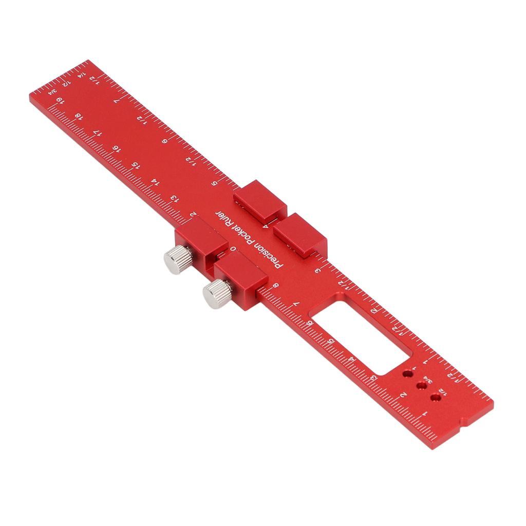 Scribing Ruler Aluminum Alloy High Accuracy Portable Metal Slide Ruler Woodworking Tool 200mm