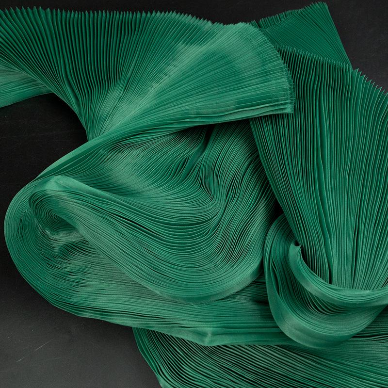 Pleated White Organza Crinkle Fabric for Evening Dress Decoration