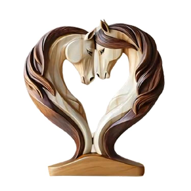 

Couples Horse Head Statue Decors Animal Sculptures Horse Figurines Ornament for Home Office Table Decors Collectibles 1