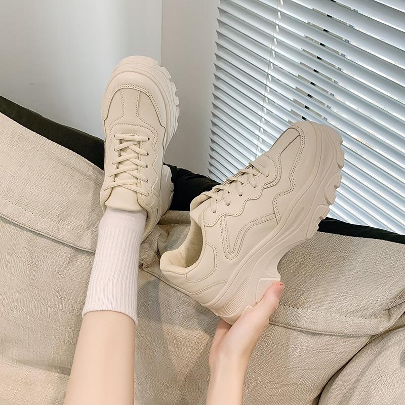 Dad's Shoes, Thick Soled Breathable White Shoes for Spring and Autumn, Student Casual Sports Shoes