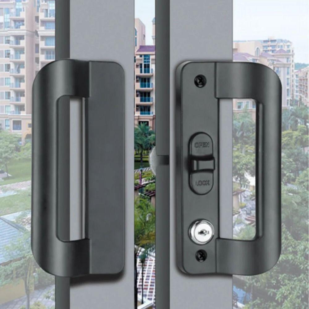 with Handle Sliding Door Lock with Key Flush Lock Kit High Quality Anti-theft Door Lock Set Barn