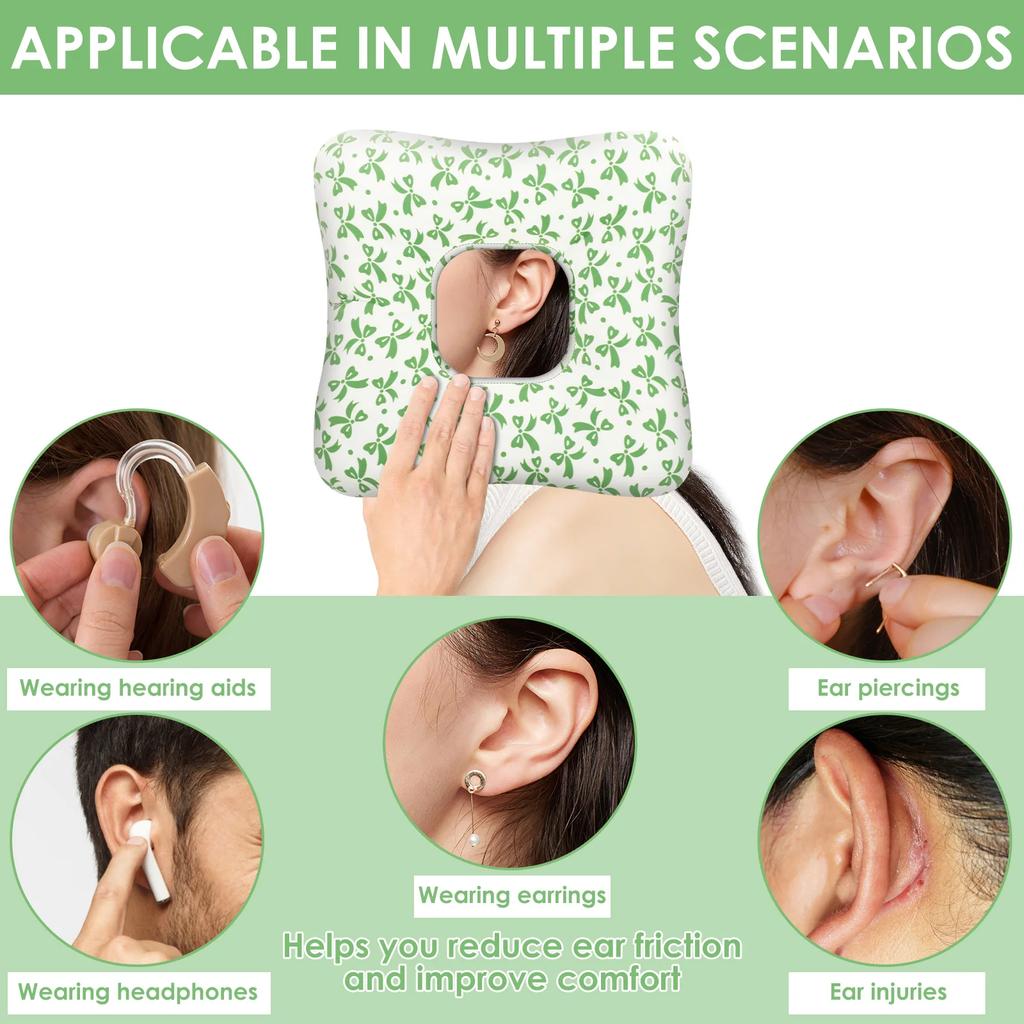 Ear Piercing Pillow for Side Sleepers Superfine Fiber Cotton O Type Hollow Design Strong Support Portable Ear Guard Pillow