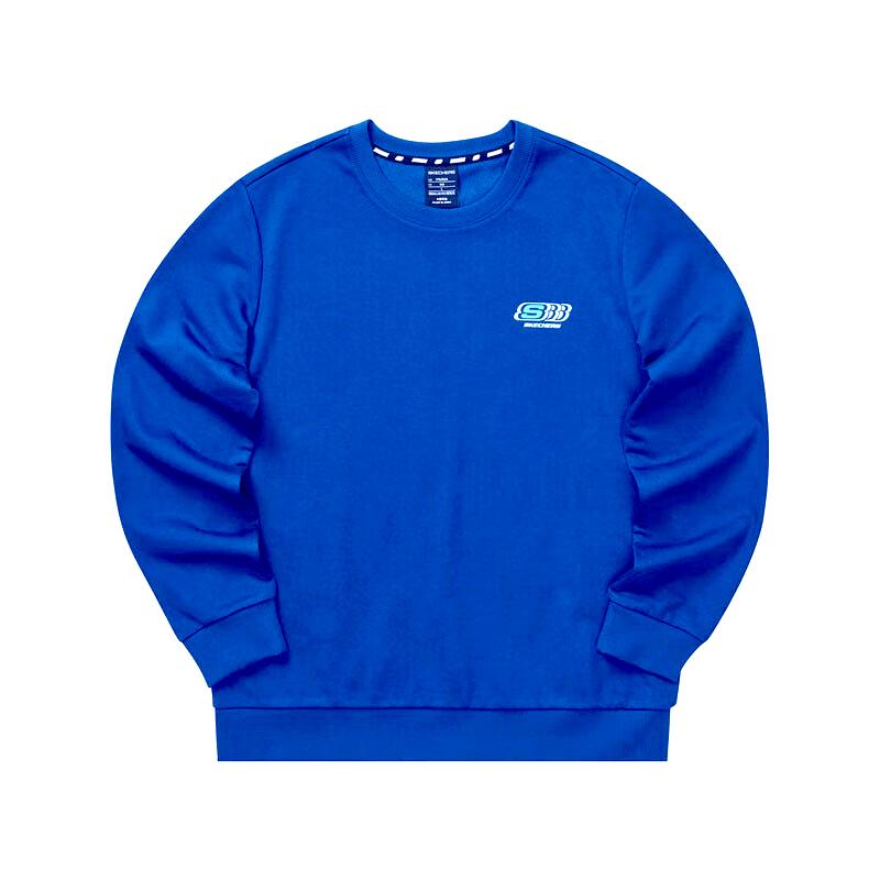 Skechers Colorful Casual Series Logo Comfortable Soft Skin-Friendly Versatile Fleece Sweatshirt Unisex sweatshirt Princess-Blue FHL322U126-007G L