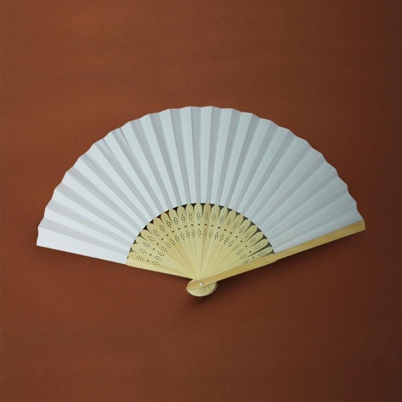 Pack of 10 Chinese Plain Paper Fan White Painting Folding Fan for Art and Crafts