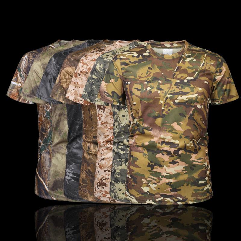 Military Tactical Herrskjorta Kamouflage Army Snabbtorkande kortärmad kortärmad manlig fritidsskjorta