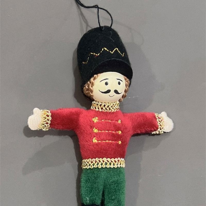 Classical Fabric Nut Cracker Soldier Figures Christmas Tree Hanging Ornaments Holiday Home Decoration