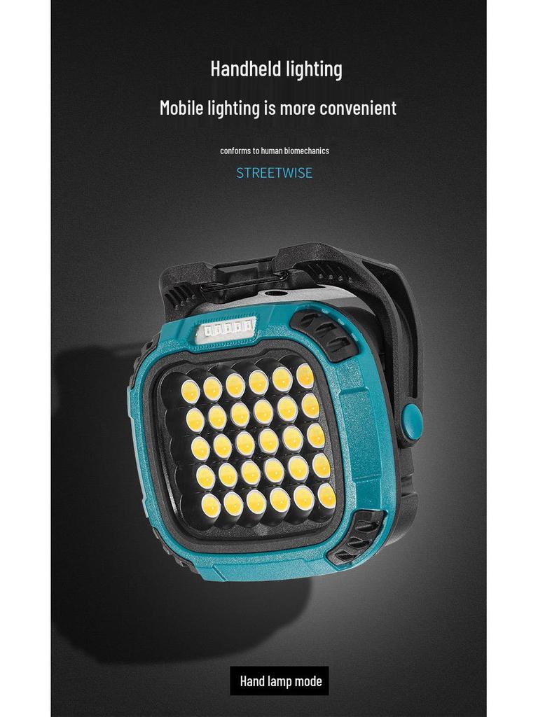 Cross-border LED COB Camping Light: Long-lasting Battery, Magnetic, Rotating, Emergency Floodlight for Outdoor Use