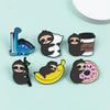 Cute Sloth Hugging Banana Brooch - Resin & Alloy Decorative Accessory