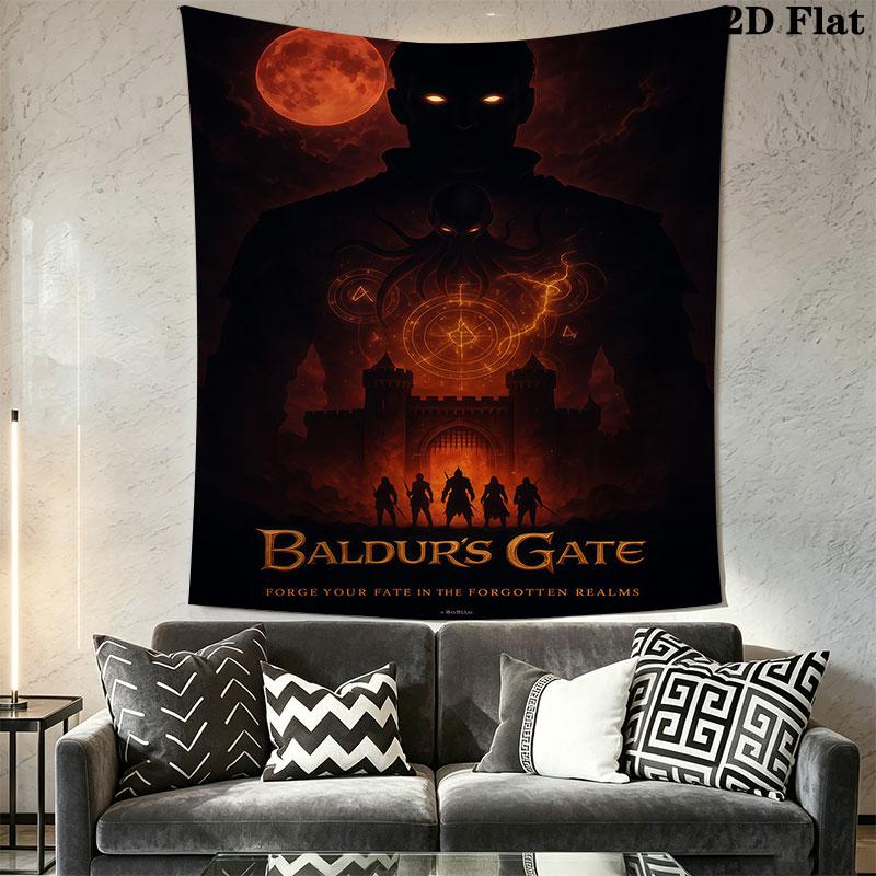 Baldur's Gate Wall Hanging Printed Fabric Blanket Decorative Tapestries for Bedroom Living Room Home Decor