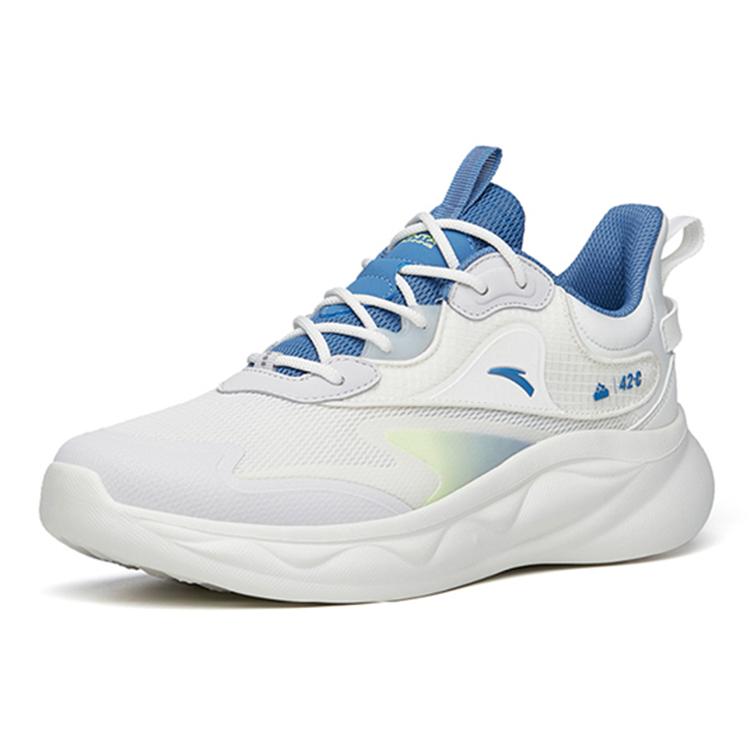 new Anta Mianbomb 2 Cushioned Slip Resistant Abrasion Resistant Breathable Low Top Running Shoes Men's White Blue