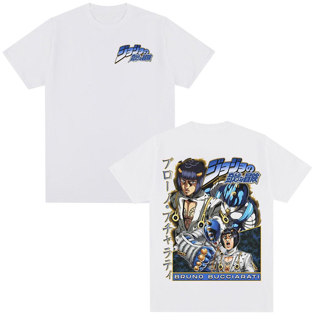 Anime JoJo Bizarre Adventure Tshirt Bruno Buccellati Manga Tshirts Mens Women Cotton Casual Short Sleeves T Shirt Streetwear