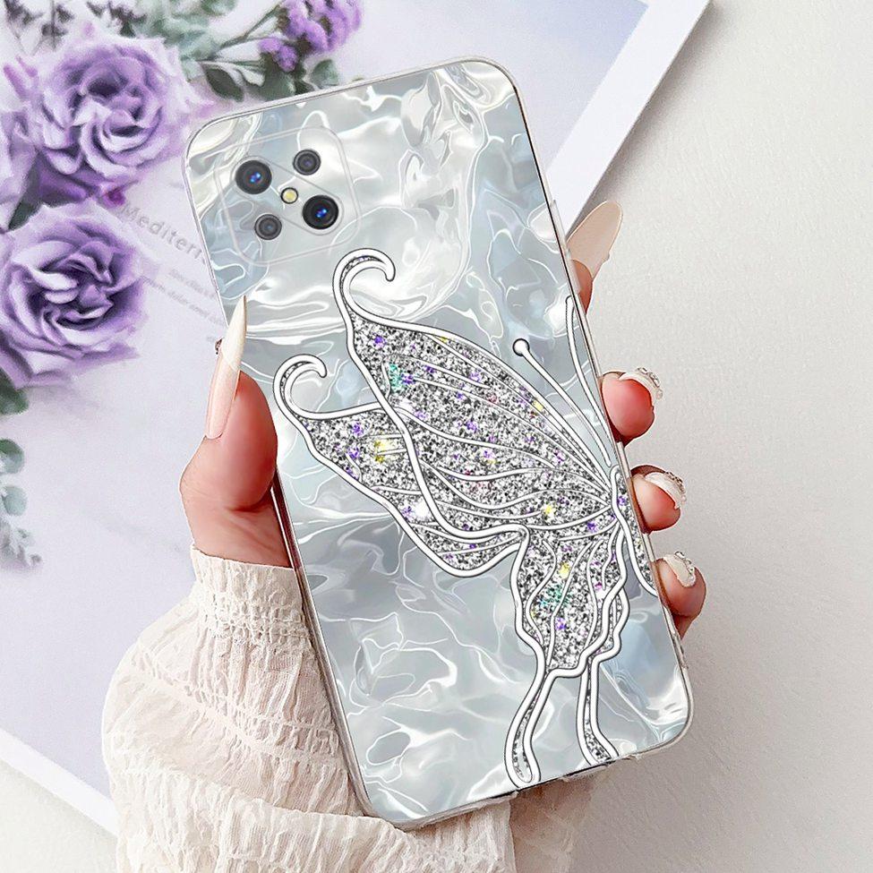 Clear For Oppo Reno 4Z 5G Case Cover CPH2065 Cute Cat Fashion Flowers Painted Soft Back Cover For Oppo Reno4 Z 5G Phone Case