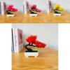 Miniatur-Bonsai-Kiefer mit künstlichen Blumen für Schreibtisch und Innenraumbegrünung