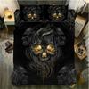 Skull Chevalier Duvet Cover Set King Size Horror Skeleton Bedding Set Day Of The Death Comforter Cover 2/3pcs For Boys Men Gifts