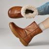 Piele de Vacă Blană Lână Pantofi de Iarnă Cizme de Zăpadă Femei Păstrează Cald Slip on Design European Rezistente la Frig Cizme Gleznă