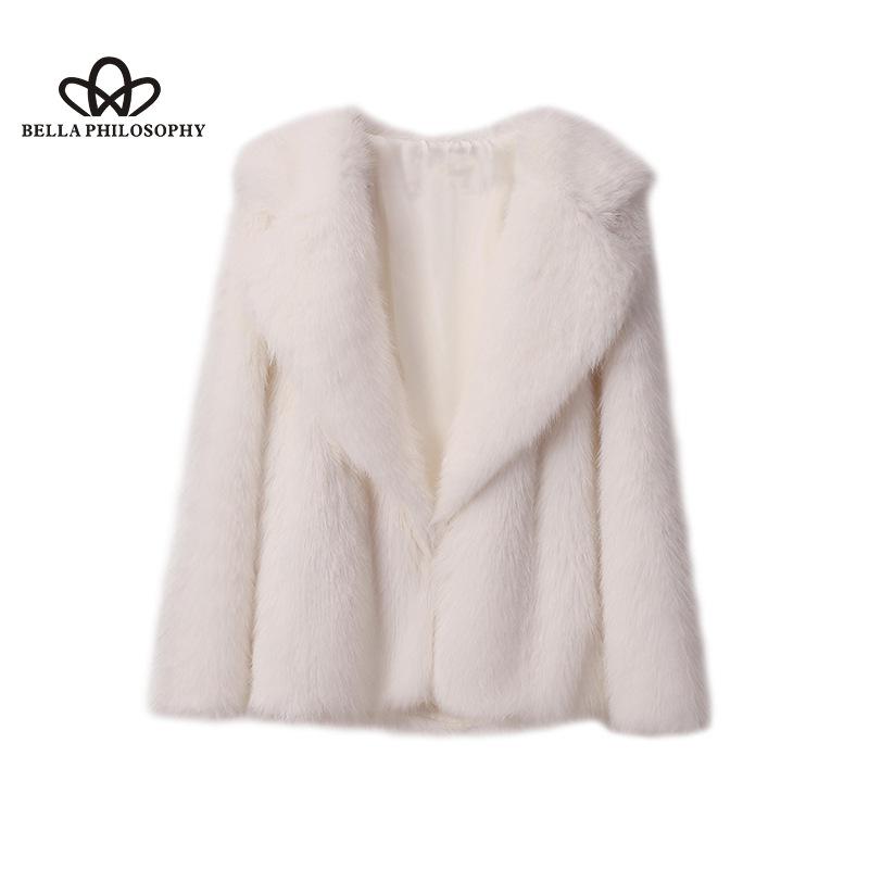 New Lapel Fur Coat Women's Faux Fur Jacket Loose Medium-length Coat Faux Fur High Quality Women's Coat