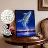 DIY Diamond Art Pearl Painting Kit for Adults, Blue Whale Shaped Pearl Art Painting Wall for Home Office Decor Handmade Gift