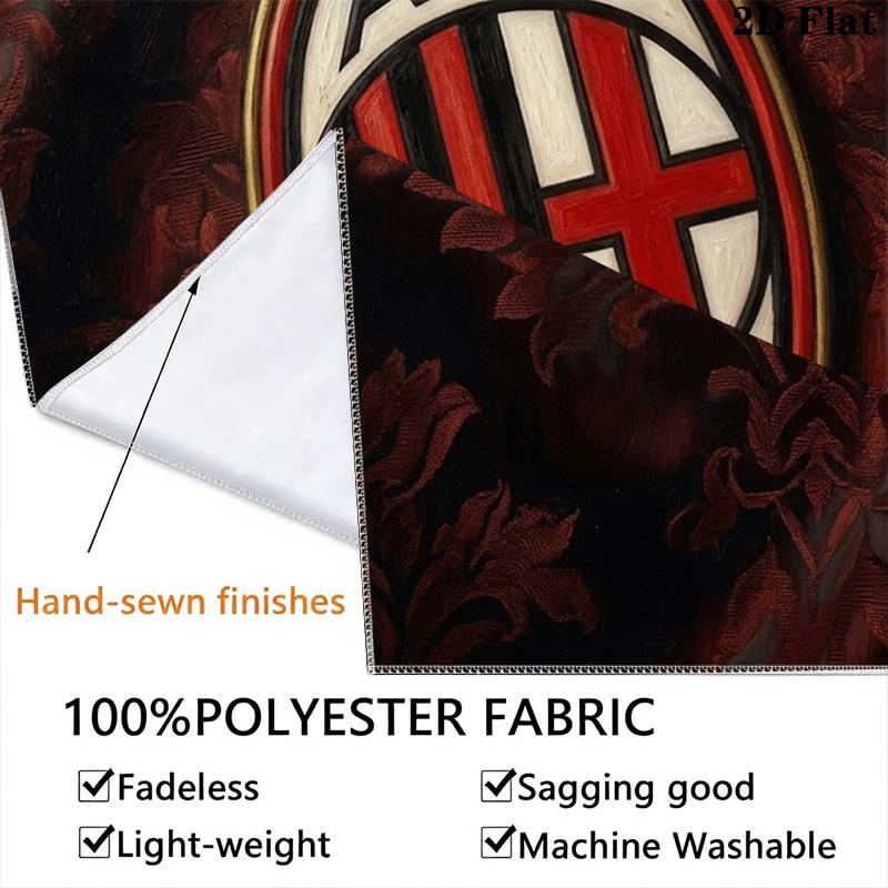Ac Milan Crest Emblem Threepiece Set 1 Duvet Cover 2 Pillowcase Without Core Bedding Set Duvet Cover And Pillowcase Soft And Comfortable
