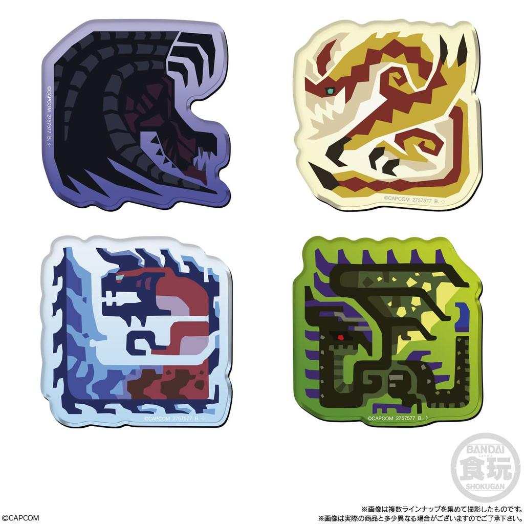 Bandai Monster Hunter 20th Anniversary Character Magnets (14 Pieces) Candy Toy/Chewing Gum (Monster Hunter)