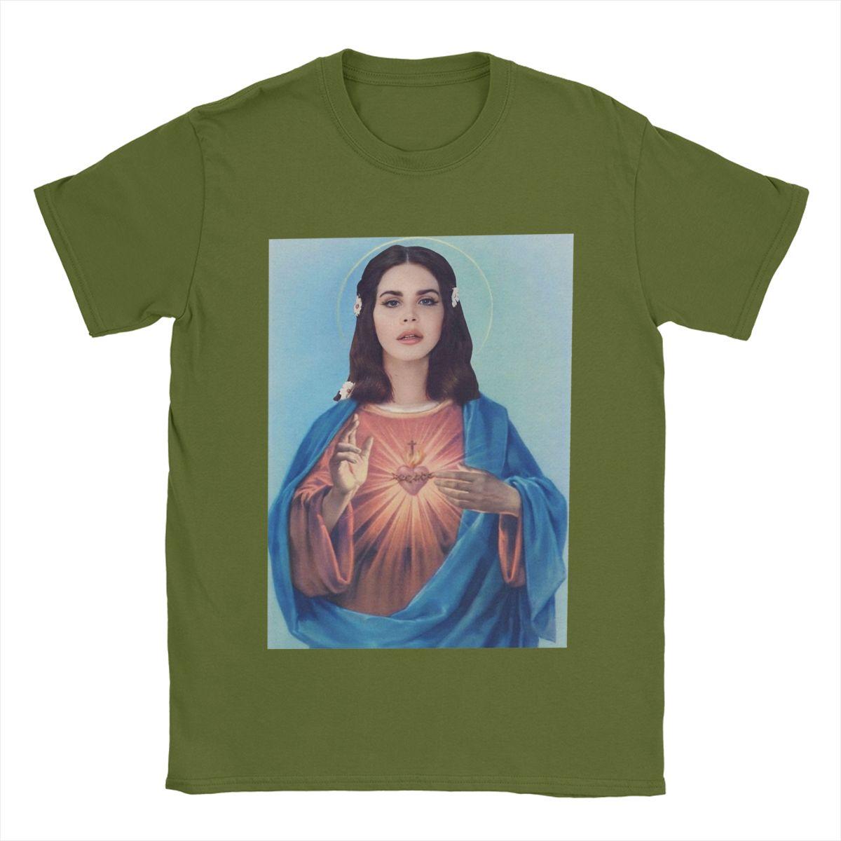 

Lana Del Rey Angel Men s T Shirts Vintage Tee Shirt Short Sleeve Round Collar T-Shirts 100% Cotton Original Tops 4XL