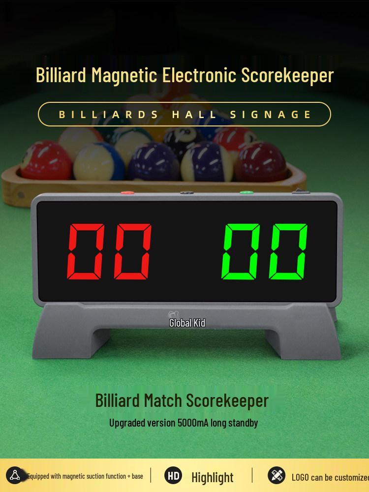 

Электронное табло для бильярда, баскетбола и настольного тенниса Magnetic Electronic Scorer (5000mA) with LOGO