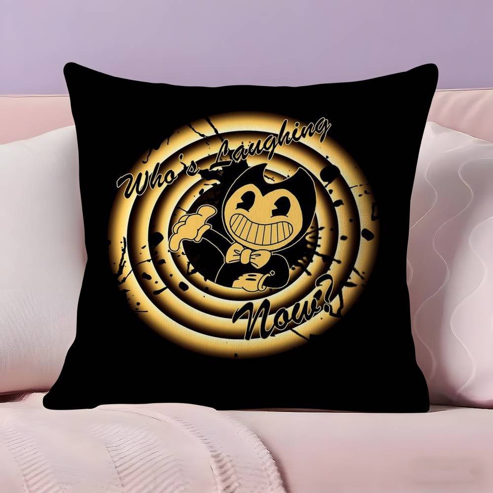 Anime Bendy And Theink Machine Pillow Case Ultra Soft Skin Friendly Fabric Cloud Like Comfort & Concealed Zipper