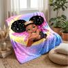 Fairy On Crescent Moon Theme Blanket Lightweight Warm Flannel Blanket Decorative Throw Blanket for Home Decoration