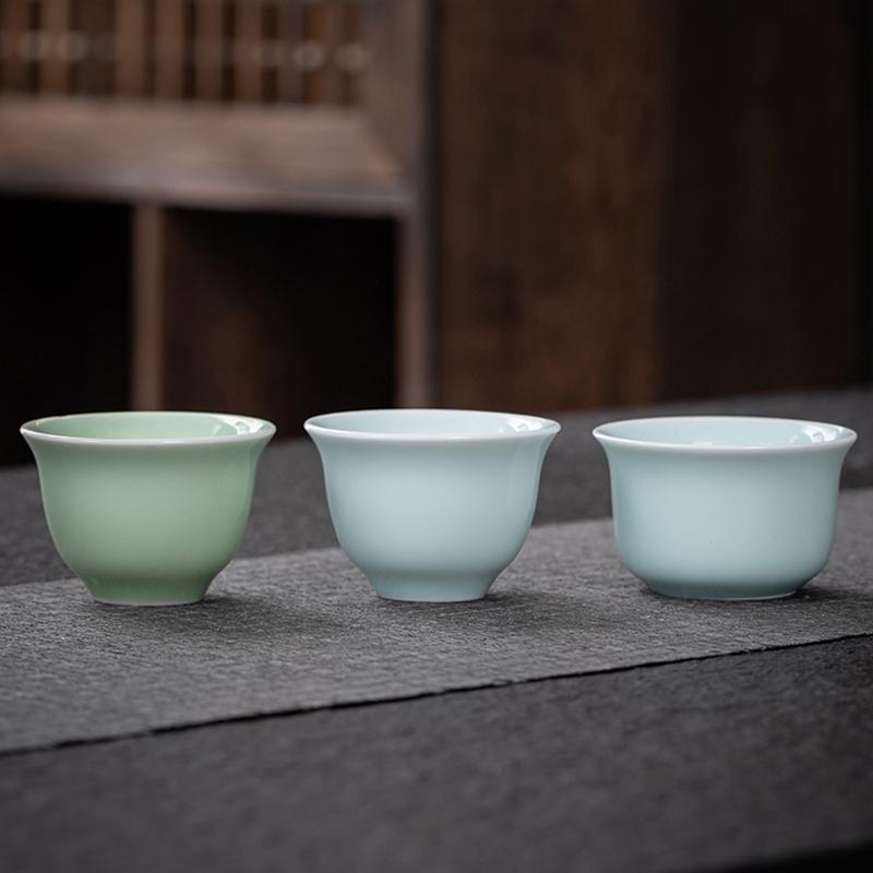 Celadon Kung Fu Tea Cup Set, Ceramic Master Cup, 6 Pcs Pack