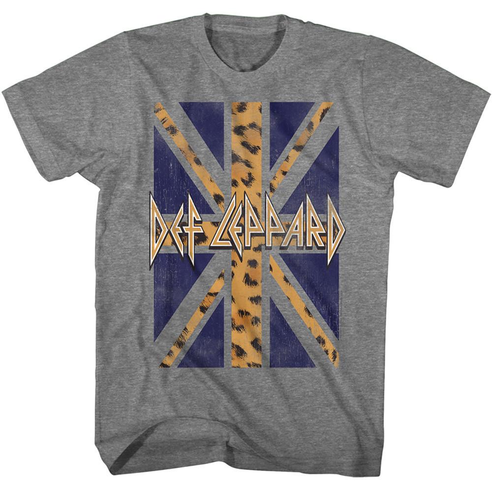 Def Leppard Leopard Spots Union Jack British Flag Men T Shirt Band Merch XXL