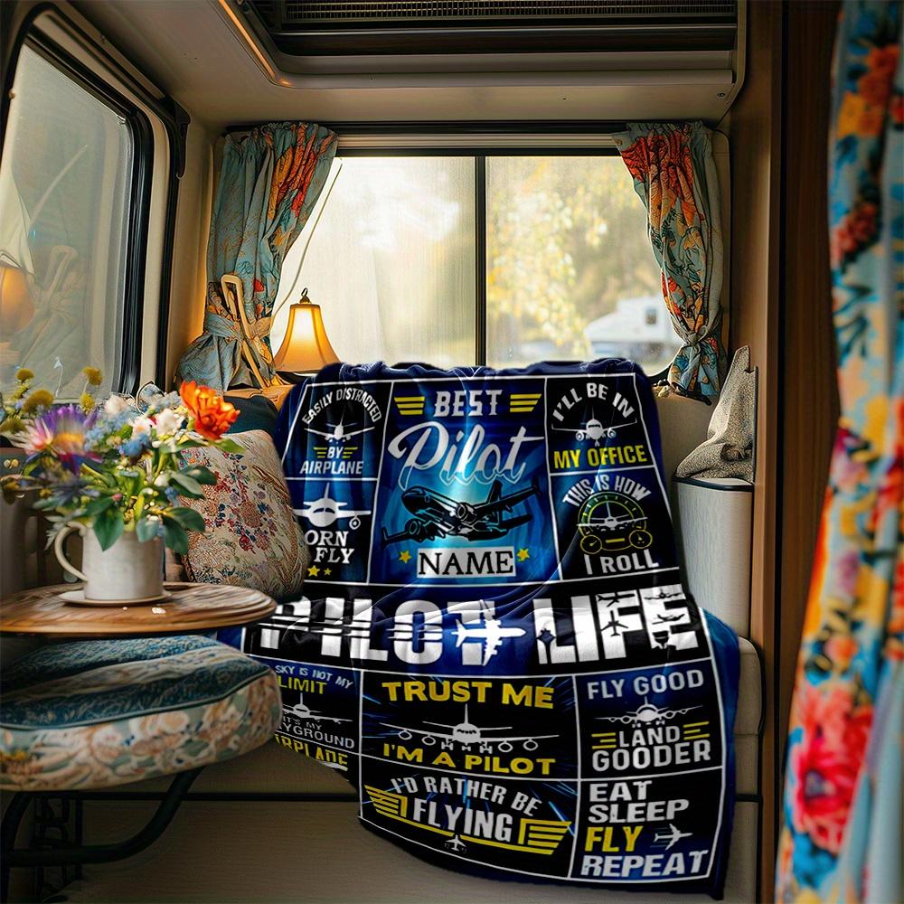 Pilot Life Blanket Personalized Name Soft Comfortable Stylish Blanket Car Blanket Perfect For Travel Camping Outdoor Home Suitable For All Seasons