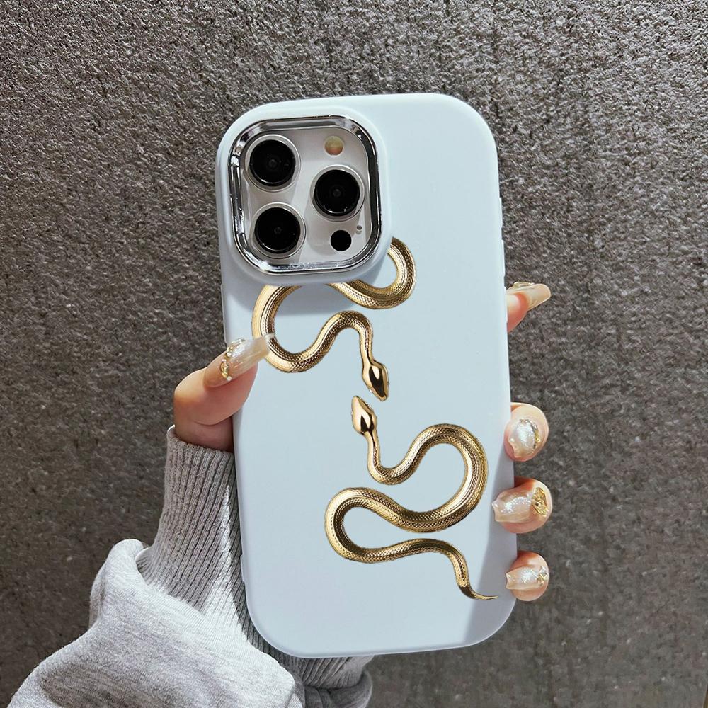 Мягкая задняя крышка N71 Black Gold Snake для Samsung S24 Ultra A14 iPhone 16 Pro — фото 10