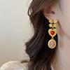Zinc Zinc Alloy Heart Cameo Bracelet Court Style Retro Emboss Earrings Vintage Necklace  Wedding