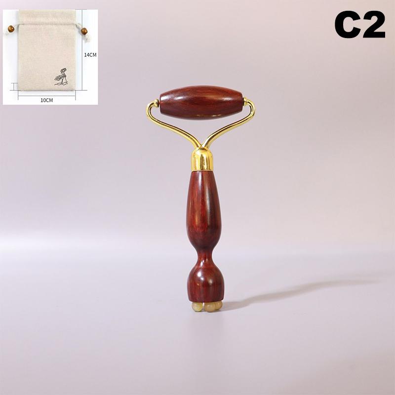 Purple Sandalwood Roller Massager Lotus Seedpod Beauty Professional Brass Facial Gua Sha Tool Eye Relaxation Spot Meridians