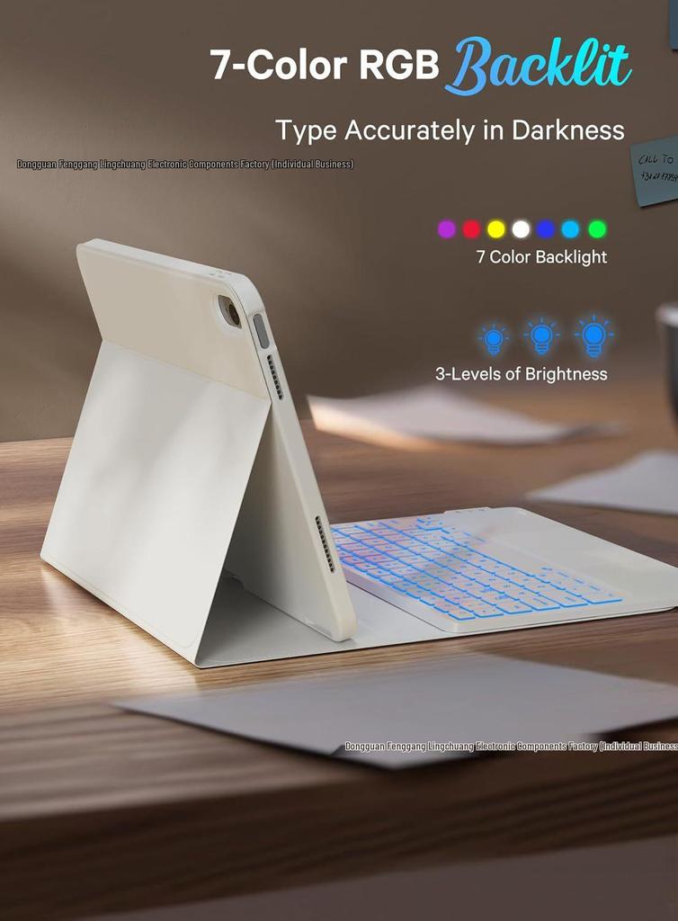 Universal iPad 11 Protective Case with Backlit Bluetooth Keyboard for iPad Pro 11/Air 7.