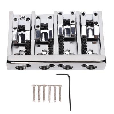 Asixxsix Bass Adjustable Guitar Bridge with Screws and Hex Zinc Alloy for Replacing Damaged Brass Saddles On Jazz Basses and Electric Basses Bridge,