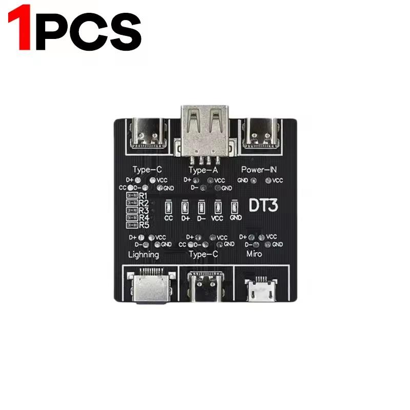 1-3Pcs DT3 USB Tester Data Cable Detection Board for IOS Android Micro Type-C Short Circuit on-Off Switching Test Board Tool