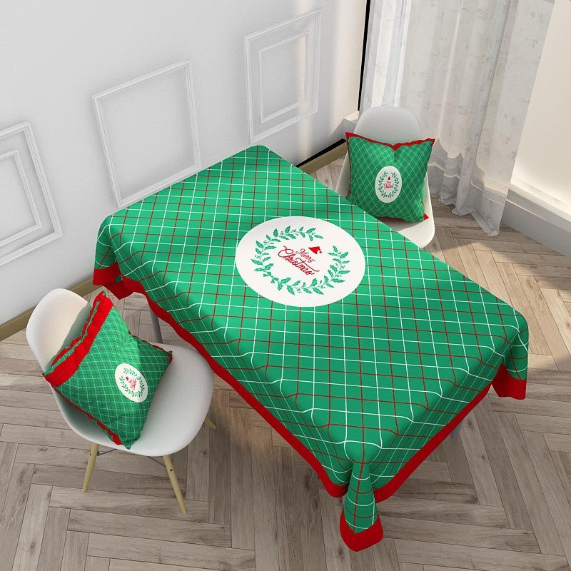 Red Christmas  Waterproof And Oilproof Tablecloth Cartoon Holiday Printing Elk Series Tablecloth Wedding Decoration Table Mat