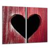 Glas-Schneidebrett 2x 30x52 Herz