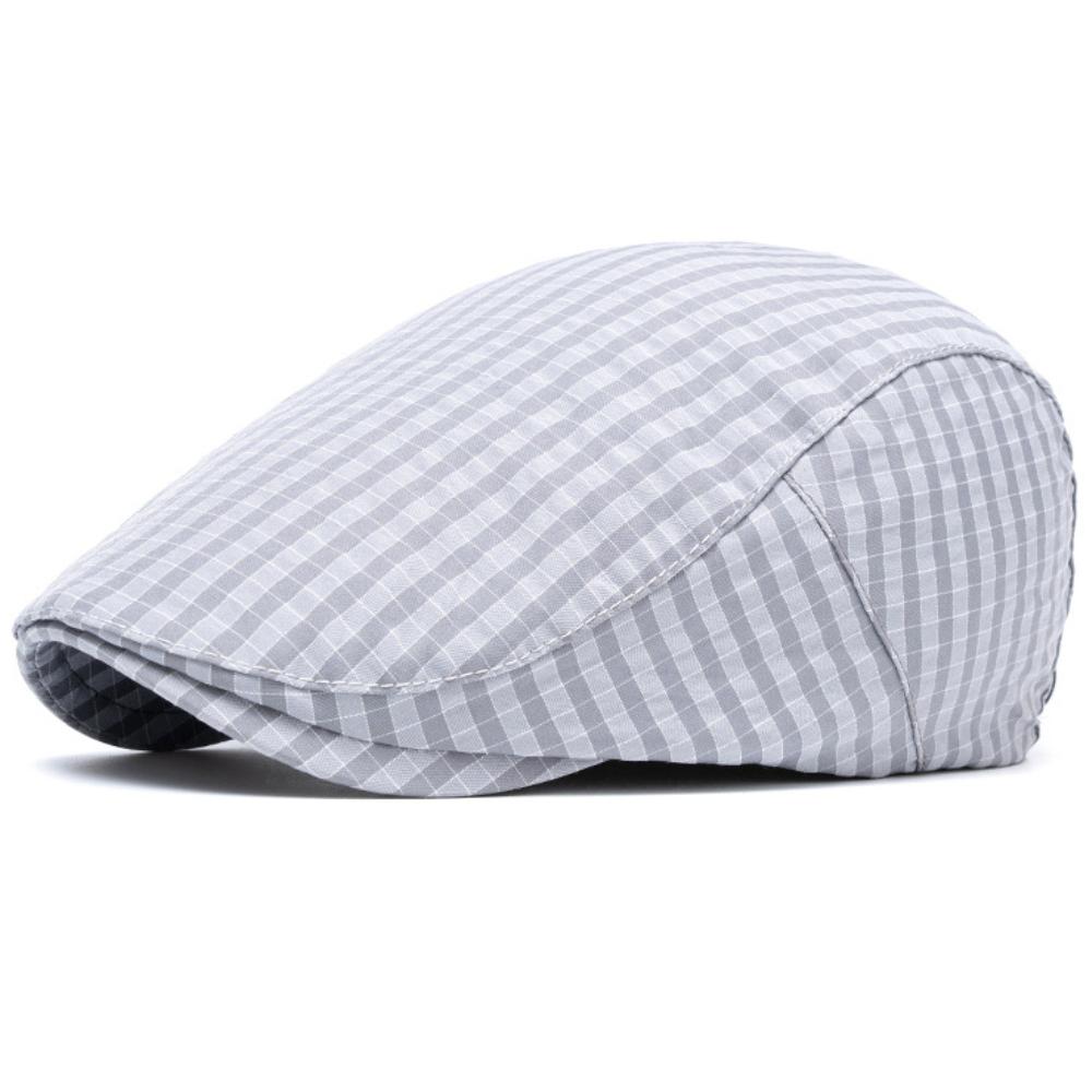 HT4740 Mens Berets Women Retro Artist Painter Plaid Beret Hat Male Female Ivy Flat Cap Unisex Spring Summer Adjustable Beret Cap